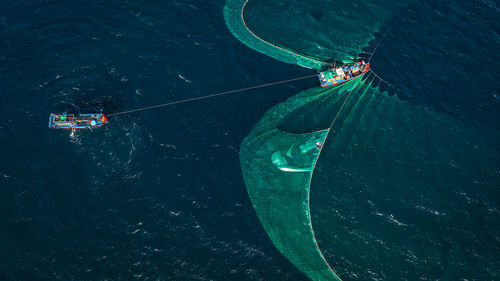 High angle view of sea