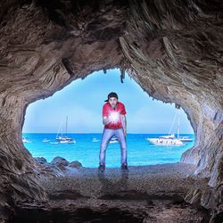 Man standing on beach