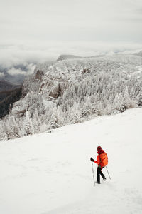 Man skiing on snow