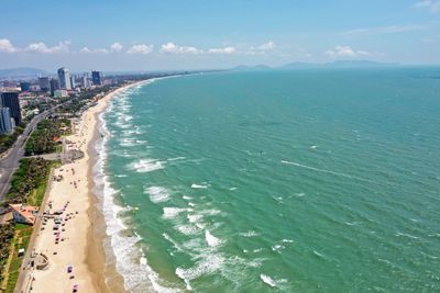 High angle view of sea against sky