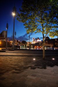 Illuminated city at night