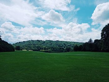 Scenic view of field against sky