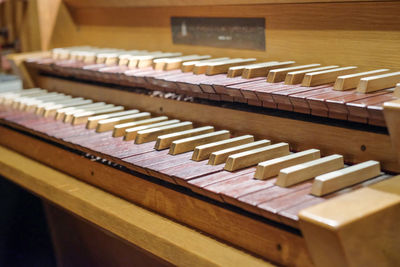 Close-up of piano keys