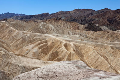 Scenic view of desert against clear sky