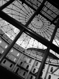 Low angle view of skylight in building