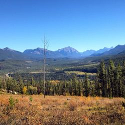 Scenic view of mountains against clear sky