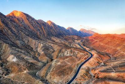 Scenic view of mountain range against sky