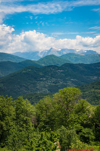 Scenic view of mountains against sky