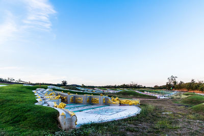 Scenic view of lake against clear sky