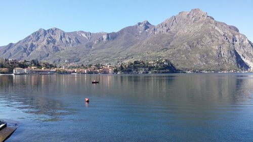 Scenic view of lake and mountains