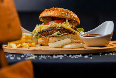 Close-up of food in plate