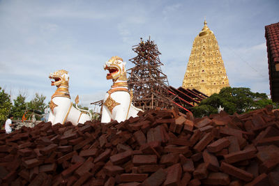 Low angle view of asian temple