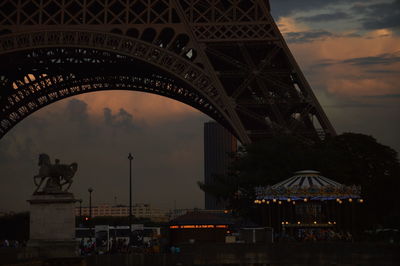 Low angle view of eiffel tower