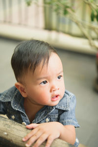 Portrait of cute boy looking at camera