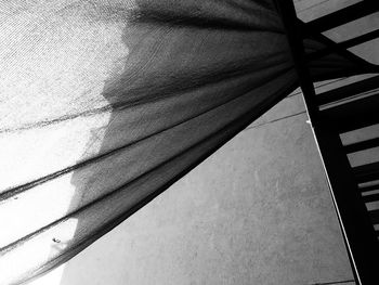 High angle view of shadow on wall