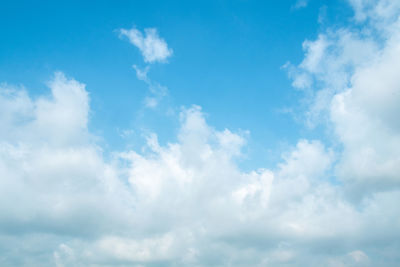 Low angle view of clouds in blue sky