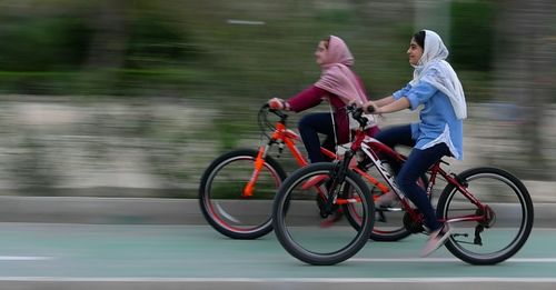 Bicycles riding bicycle