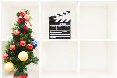 Christmas tree and film slate