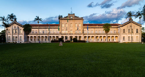 Facade of historic building against sky