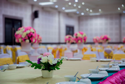 Flowers in vase on table