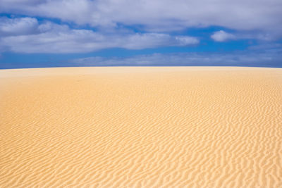 Sand dune in desert against sky