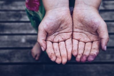 Close-up of human feet