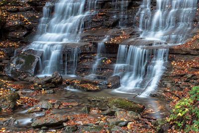 Scenic view of waterfall