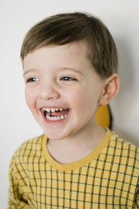Portrait of boy smiling