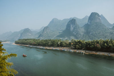 Scenic view of mountains against clear sky