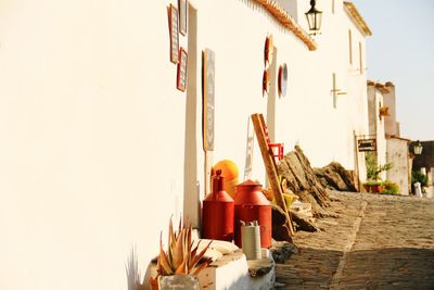 Close-up of built structure against clear sky