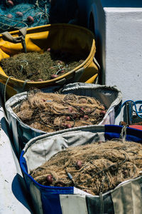View of fish for sale at market stall