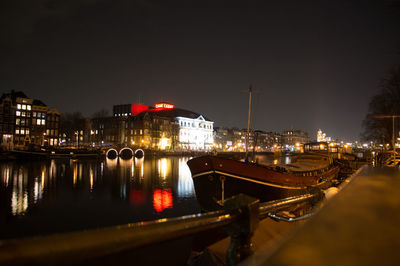 Illuminated city at night