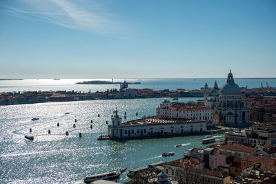 High angle view of punta della dogana, venice 