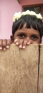 Portrait of cute girl looking at camera