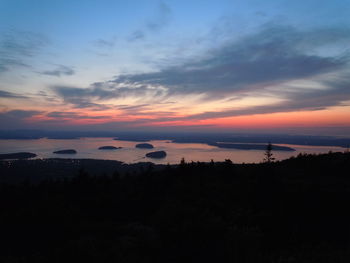 Scenic view of sunset over sea