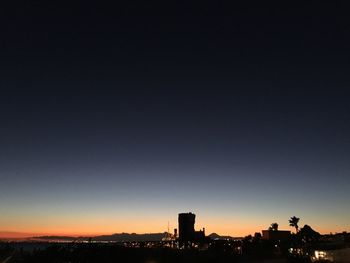 View of cityscape at sunset