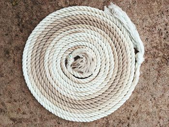 Top view of rolled up rope