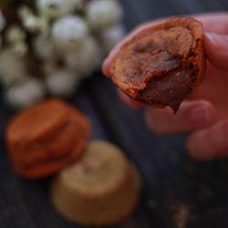 Close-up of hand holding food