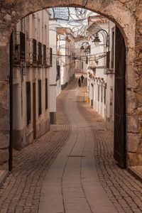 Empty corridor of historic building