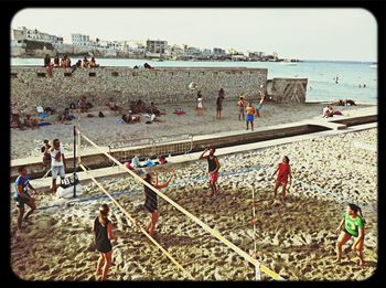 Tourists enjoying at beach