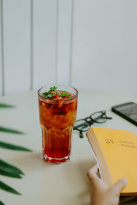 Close-up of drink on table