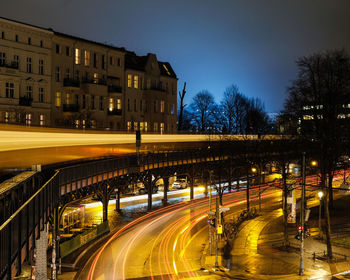 High angle view of illuminated bridge at night