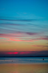 Scenic view of sea against sky at sunset