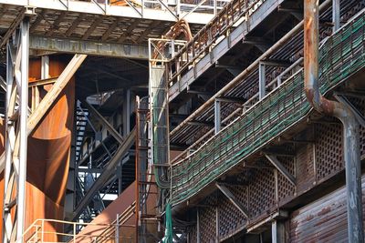 Low angle view of crane at construction site