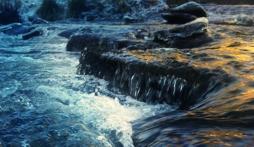 Water flowing in sea