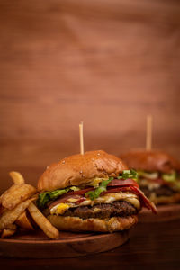 Close-up of food on table