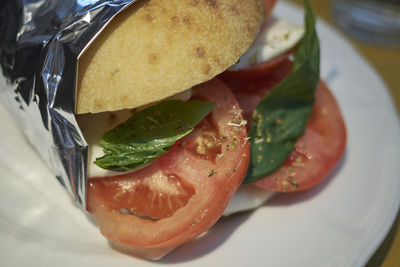 Close-up of fresh meal served in plate