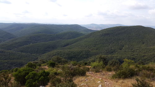 Scenic view of mountains against sky