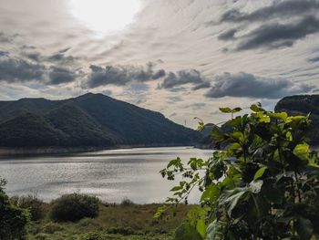 Scenic view of mountains against sky