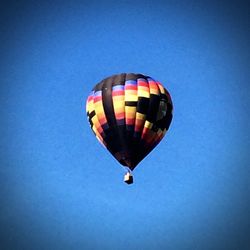 Low angle view of hot air balloons